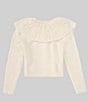 Color:Cream - Image 2 - Big Girls 7-16 Capelet Collar Sweater