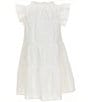 A Loves A Big Girls Eyelet Ruffle Cap Sleeve A-Line Tiered Dress, Color:White - Image 2