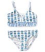 A Loves A Big Girls Flounce Bralette Two-Piece Swimsuit, Color:Blue Block - Image 1