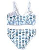 A Loves A Big Girls Flounce Bralette Two-Piece Swimsuit, Color:Blue Block - Image 2
