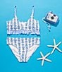 A Loves A Big Girls Flounce Bralette Two-Piece Swimsuit, Color:Blue Block - Image 3