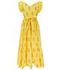A Loves A Big Girls Family Matching Flutter Sleeve Maxi Dress, Color:Daisy - Image 1