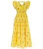 A Loves A Big Girls Family Matching Flutter Sleeve Maxi Dress, Color:Daisy - Image 2