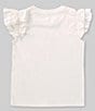 A Loves A Big Girls Flutter Sleeve Ribbed Tank, Color:White - Image 2