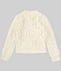 Color:Cream - Image 2 - Big Girls 7-16 Long Sleeve Cable Sweater with Pearls