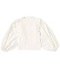 A Loves A Big Girls Long Sleeve Mixed Media Sweater, Color:Ivory - Image 1
