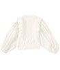 A Loves A Big Girls Long Sleeve Mixed Media Sweater, Color:Ivory - Image 2