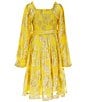 A Loves A Big Girls Long Sleeve Tiered Floral Lurex Midi Dress, Color:Daisy - Image 2