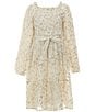 A Loves A Big Girls Long Sleeve Tiered Lurex Midi Dress, Color:Winter White - Image 1