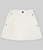 Color:White - Image 1 - Big Girls 7-16 Oversized Front Pocket Denim Mini Skirt