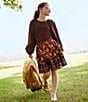 A Loves A Big Girls Printed Tiered Mini Skirt, Color:Rouge/Multi - Image 3