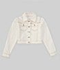 Color:Ivory - Image 1 - Big Girls 7-16 Puff Sleeve Denim Jacket