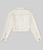 Color:Ivory - Image 2 - Big Girls 7-16 Puff Sleeve Denim Jacket