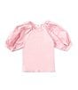 Color:Blush - Image 1 - Big Girls 7-16 Puff Sleeve Pullover Blouse