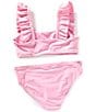A Loves A Big Girls Ruffle Bralette 2-Piece Swimsuit, Color:Pretty Posey - Image 2