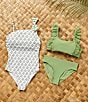 A Loves A Big Girls Ruffle Bralette 2-Piece Swimsuit, Color:Green - Image 3