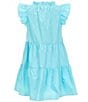 A Loves A Big Girls Ruffle Cap Sleeve A-Line Tiered Dress, Color:Aqua - Image 2