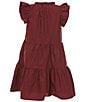 A Loves A Big Girls Ruffle Cap Sleeve A-Line Tiered Dress, Color:Burgundy - Image 2