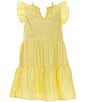 Color:Daffodil - Image 1 - Big Girls 7-16 Ruffle Cap Sleeve A-Line Tiered Dress