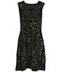 A Loves A Big Girls Sequin Bow Detail Dress, Color:Black - Image 1