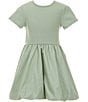 A Loves A Big Girls Short Sleeve Bubble Dress, Color:Olive - Image 1