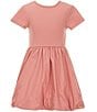 A Loves A Big Girls Short Sleeve Bubble Dress, Color:Rose - Image 1