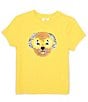 Color:Daffodil - Image 2 - Big Girls 7-16 Short Sleeve Flip Sequin Dog Graphic T-Shirt