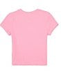 Color:Soft Pink - Image 3 - Big Girls 7-16 Short Sleeve Flip Sequin Rainbow Graphic T-Shirt