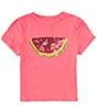 Color:Pink - Image 1 - Big Girls 7-16 Short Sleeve Flip Sequin Graphic T-Shirt