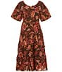 A Loves A Big Girls 7-16 Short Sleeve Tiered Maxi Dress, Color:Coco - Image 1