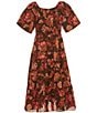 A Loves A Big Girls 7-16 Short Sleeve Tiered Maxi Dress, Color:Coco - Image 2