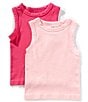 A Loves A Big Girls Sleeveless 2-Pack Seamless Tank Tops, Color:Fuchsia - Image 1