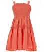 Color:Rose Coral - Image 1 - Big Girls 7-16 Sleeveless Smocked Dress