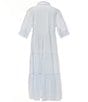 A Loves A Big Girls Striped Balloon Sleeve A-Line Midi Dress, Color:Cloud Blue - Image 2
