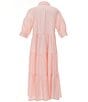 A Loves A Big Girls Striped Balloon Sleeve A-Line Midi Dress, Color:Light Pink - Image 2