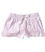 A Loves A Big Girls Striped Dolphin Shorts, Color:Pink/White - Image 1