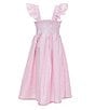 A Loves A Big Girls Striped Flutter Sleeve Maxi Dress, Color:Pink/White - Image 2