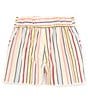 Color:Rose Coral - Image 2 - Big Girls 7-16 Striped Mini Trouser Short