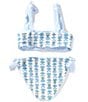 A Loves A Big Girls 7-16 Tie Shoulder Bralette Reversible Two-Piece Swimsuit, Color:Blue Block - Image 2