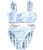 A Loves A Big Girls 7-16 Tie Shoulder Bralette Reversible Two-Piece Swimsuit, Color:Blue Block - Image 3