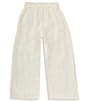 Color:White - Image 2 - Big Girls 7-16 Tie Waist Wide Leg Linen Pants