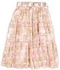 Color:Soft Pink - Image 1 - Big Girls 7-16 Tiered Foil Long Skirt