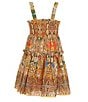 A Loves A Big Girls Vintage Floral Sleeveless Smocked Dress, Color:Sunflower/Multi - Image 2