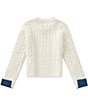 A Loves A Big Girls Cable Knit Cuffed Collared Sweater - Image 2