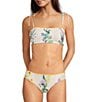 A Loves A Botanical Frames Reversible Shell Stitch Detail Tie Shoulder Bandeau Swim Top & Shell Stitch Classic Hipster Bottom - Image 1