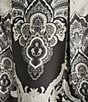 A Loves A Brocade Damask Print High Rise A-Line Flounce Midi Skirt, Color:Black/Silver - Image 4