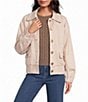 A Loves A Collared Long Sleeve Button Front Bomber Jacket - Image 1