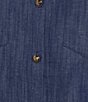 A Loves A Collared Short Bubble Sleeve Button Front Woven Top - Image 4