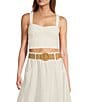 Color:Off White - Image 1 - Coordinating Boucle Cropped Sweetheart Neck Bralette Top