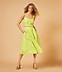 Color:Pistachio - Image 5 - Coordinating High Rise Embroidered Pocketed A-Line Midi Skirt